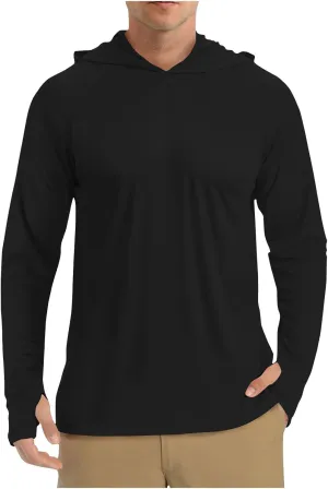 Sun Protection Shirts Men Long Sleeve Fishing Shirts Casual Lightweight Hoodie Breathable Athletic Hiking Tee Shirt