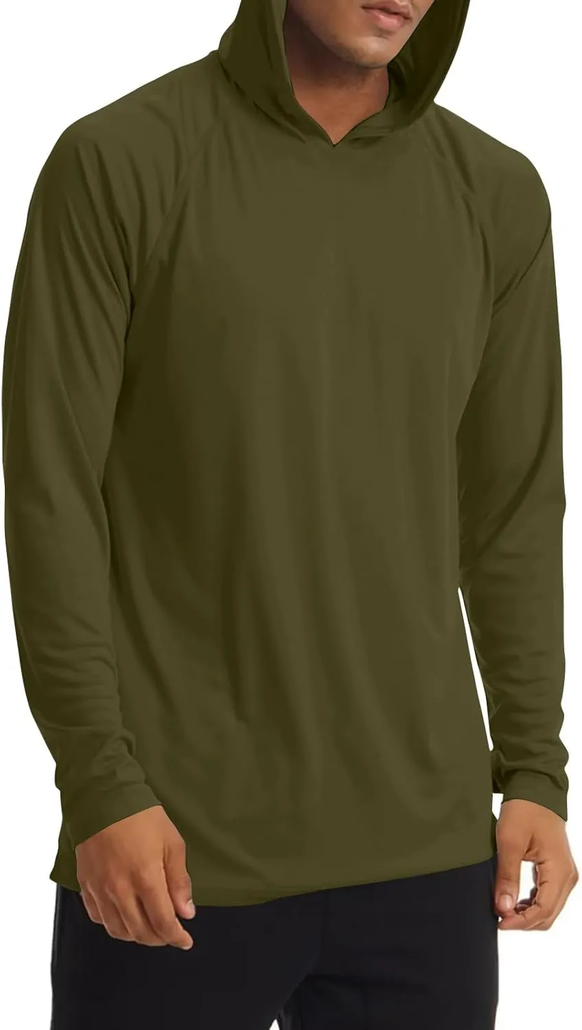 Sun Protection Shirts Men Long Sleeve Fishing Shirts Casual Lightweight Hoodie Breathable Athletic Hiking Tee Shirt