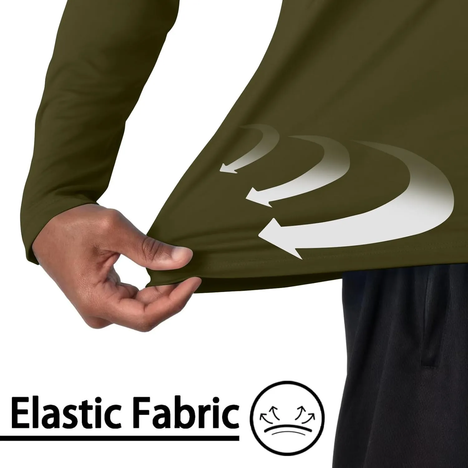 Sun Protection Shirts Men Long Sleeve Fishing Shirts Casual Lightweight Hoodie Breathable Athletic Hiking Tee Shirt