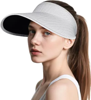 Sun Visor Hats for Women,UPF50  Wide Brim Sun Hats Adjustable Foldable Beach Hats for Daily Travel