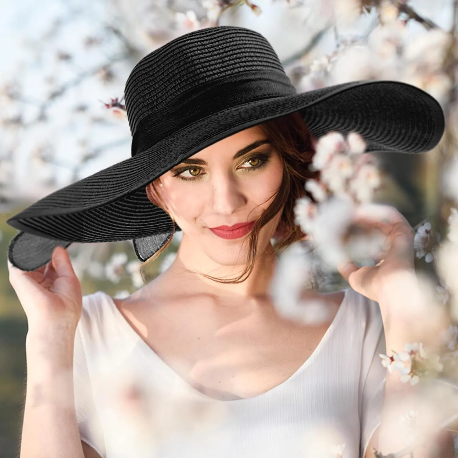 Tigeen 12 PCS Women's Wide Brim Straw Hats Floppy Sun Hat Foldable Multicolor Summer Beach Sun Cap UPF 50 