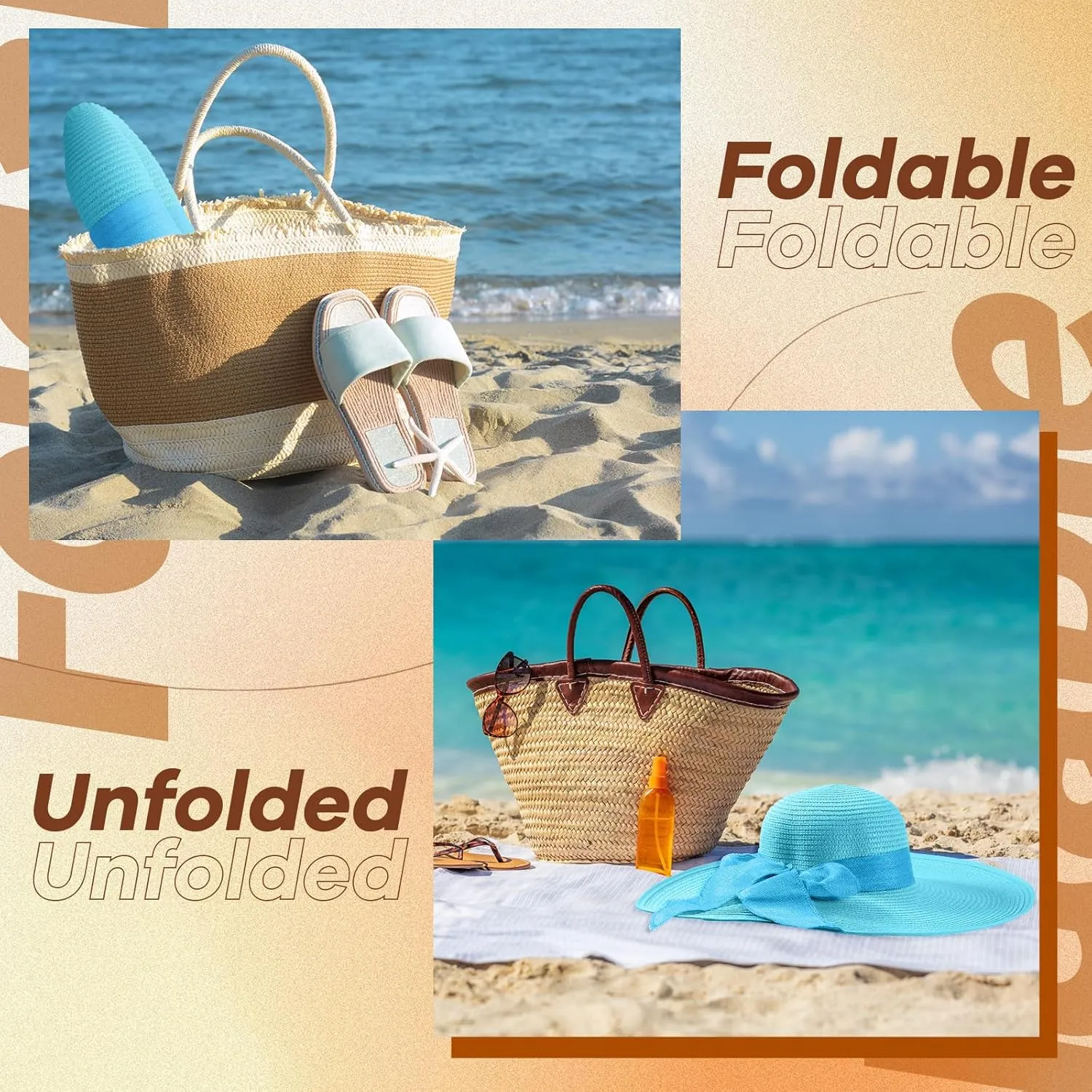 Tigeen 12 PCS Women's Wide Brim Straw Hats Floppy Sun Hat Foldable Multicolor Summer Beach Sun Cap UPF 50 