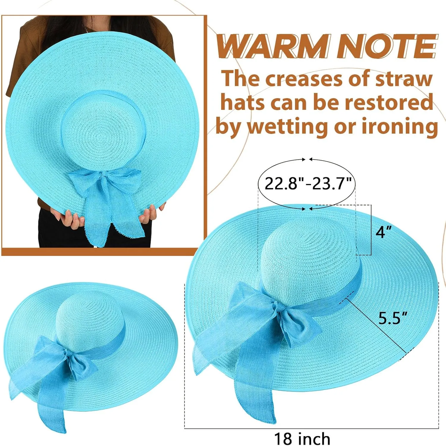 Tigeen 12 PCS Women's Wide Brim Straw Hats Floppy Sun Hat Foldable Multicolor Summer Beach Sun Cap UPF 50 