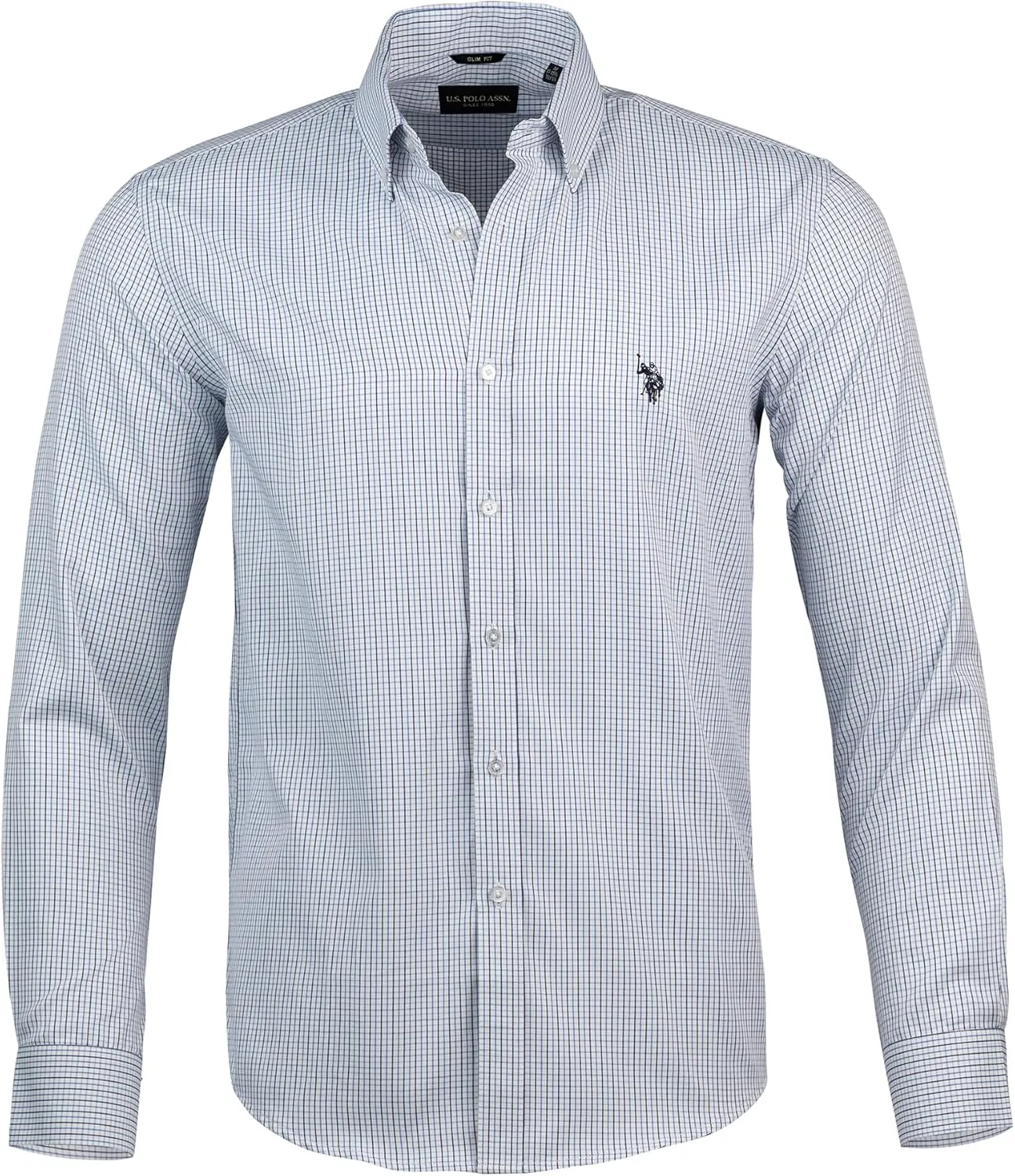 U.S. Polo Assn. Slim Fit Long Sleeve Button Down Dress Shirts for Men Wrinkle Free Long Sleeve Shirt Mens Formal Stretch