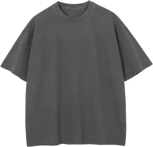 Vamtac Men's T-Shirts Classic Vintage Solid Oversized Cotton Baggy Casual Tees Gym Workout Tops Unisex