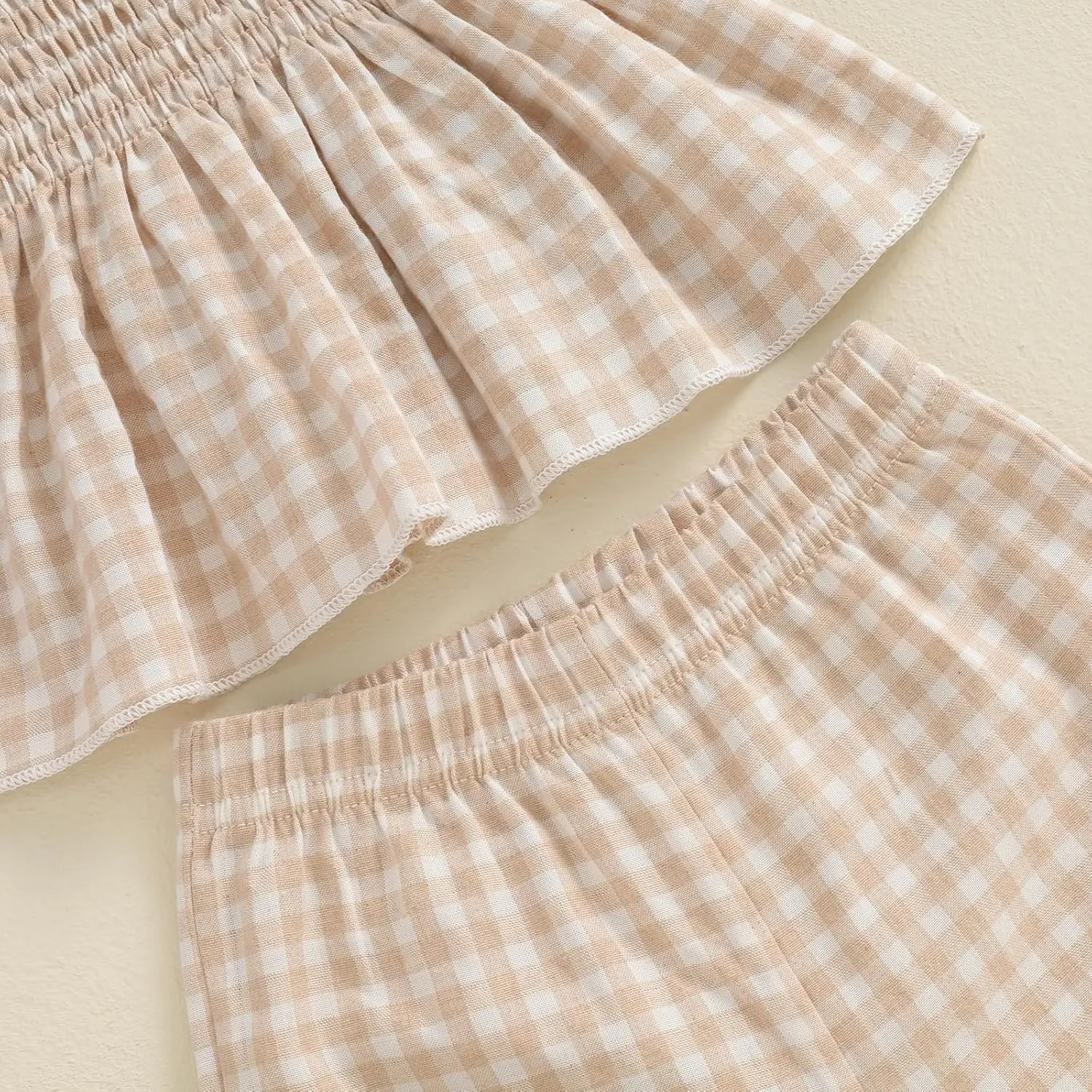 VISGOGO Infant Baby Toddler Girls Clothes Solid Color Sleeveless Camisole Linen Pants Set Baby Summer Outfits