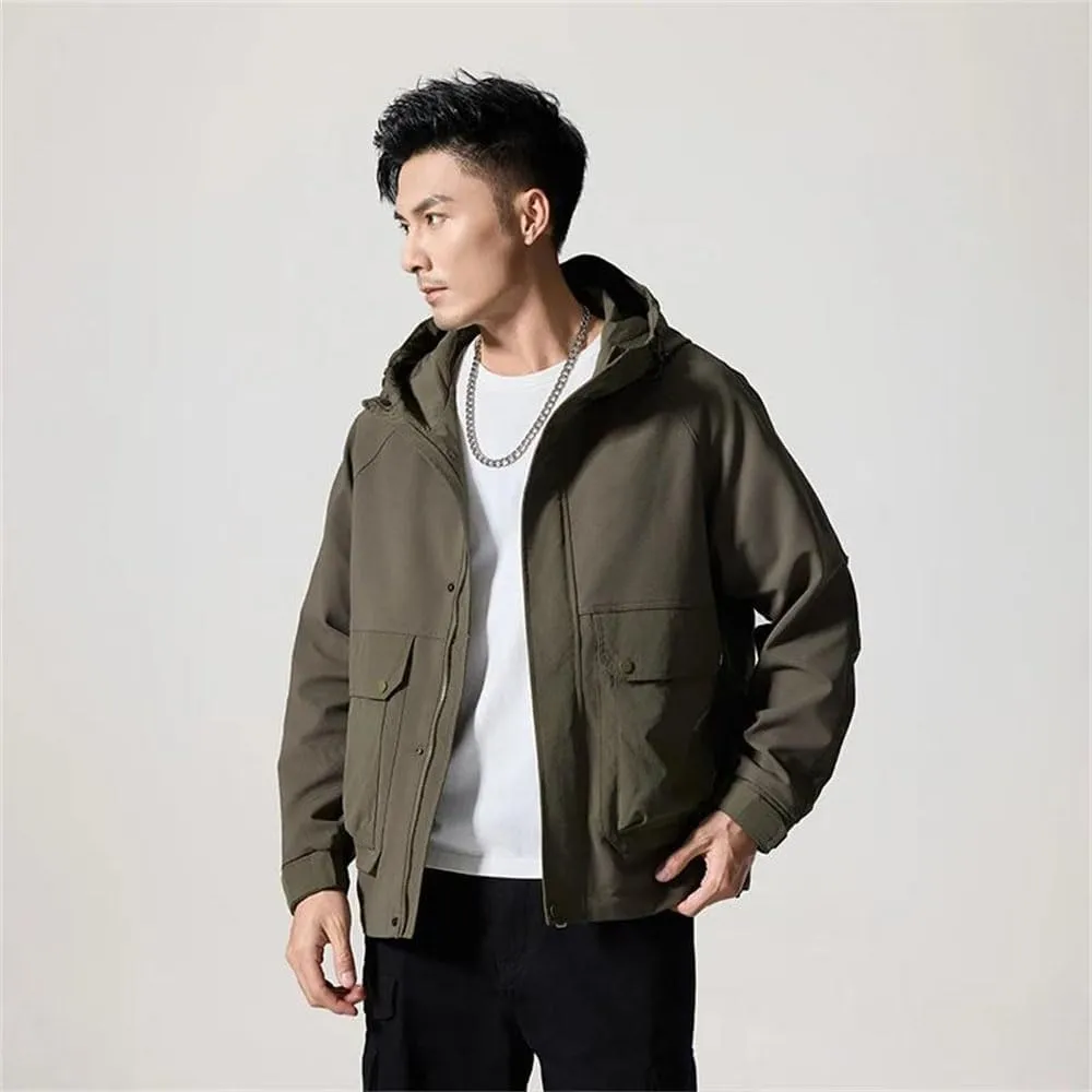 Winter Jacket Men's Loose Lightweight Hooded Jacket Outdoor Mountaineering Jacket