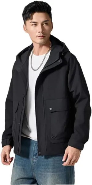 Winter Jacket Men's Loose Lightweight Hooded Jacket Outdoor Mountaineering Jacket
