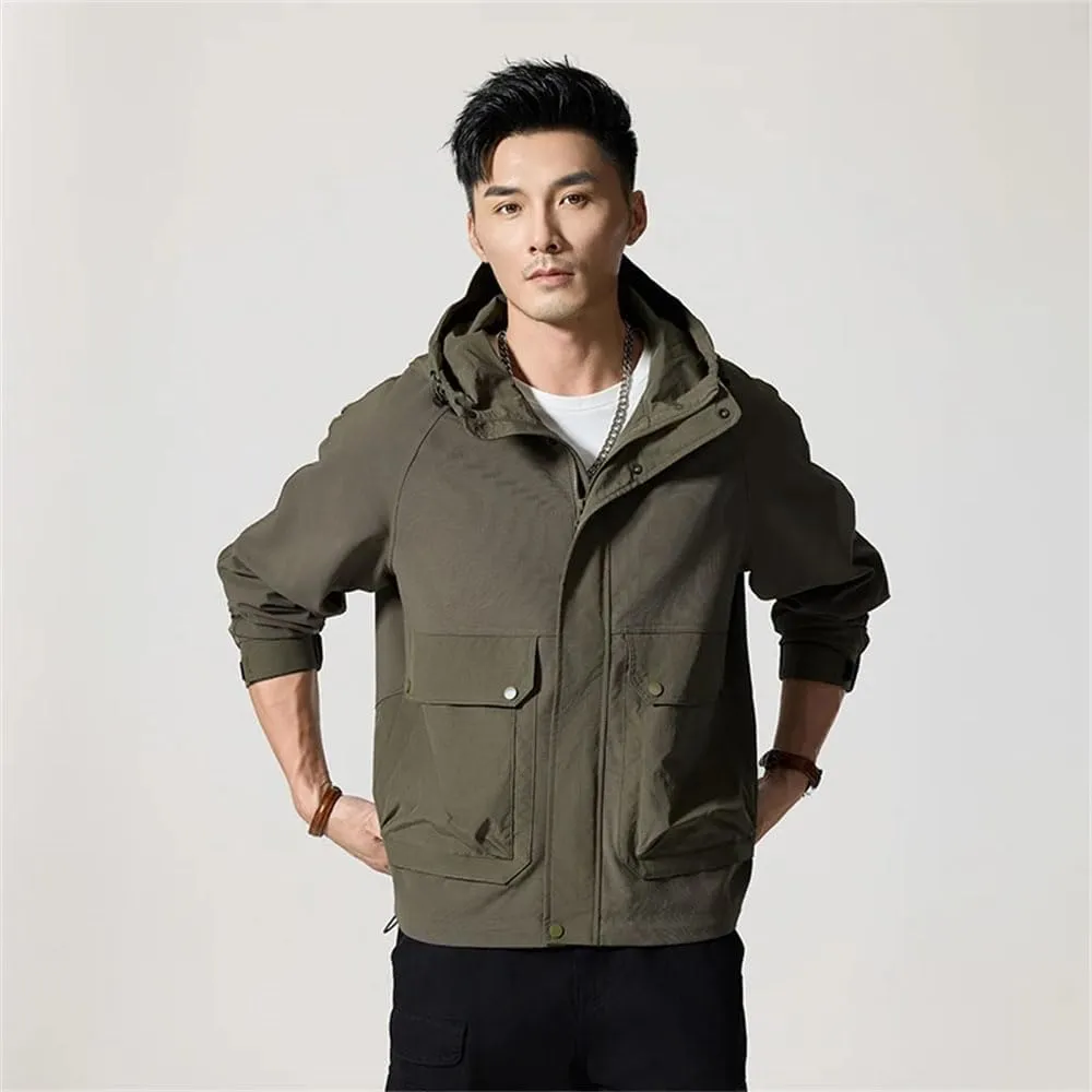 Winter Jacket Men's Loose Lightweight Hooded Jacket Outdoor Mountaineering Jacket