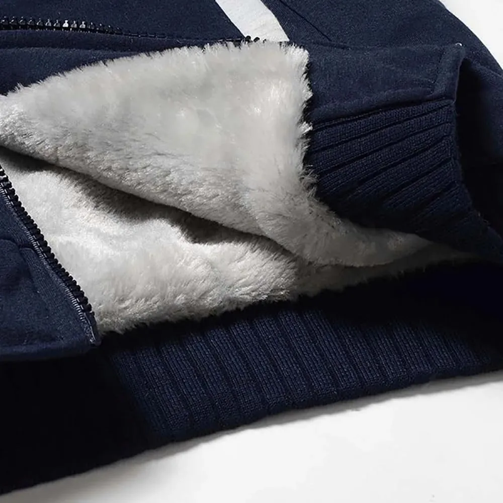 Winter Jacket Men's Warm Coat Thick Warm Zipper Hooded Jacket Casual Hooded Sports Jacket