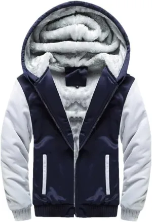 Winter Jacket Men's Warm Coat Thick Warm Zipper Hooded Jacket Casual Hooded Sports Jacket