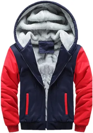 Winter Jacket Men's Warm Coat Thick Warm Zipper Hooded Jacket Casual Hooded Sports Jacket