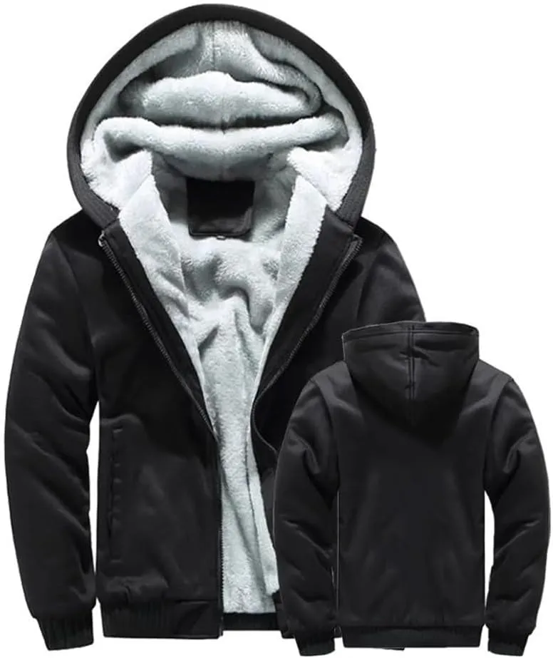 Winter Jacket Men's Warm Coat Thick Warm Zipper Hooded Jacket Casual Hooded Sports Jacket