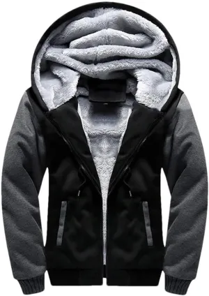 Winter Jacket Men's Warm Coat Thick Warm Zipper Hooded Jacket Casual Hooded Sports Jacket
