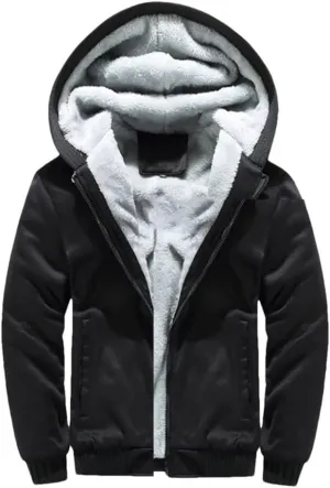 Winter Jacket Men's Warm Coat Thick Warm Zipper Hooded Jacket Casual Hooded Sports Jacket