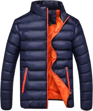 Winter Jackets for Men Packable Lightweight Zip up Puffer Jacket Quilted Down Jacket Plus Size Warm Coat with Pocket