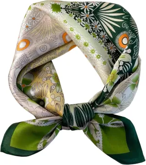 WODFAMY 35”Large Silk Head Scarves bandanas for women elegance silk scarf for women Like Scarf Headscarf hair scarf