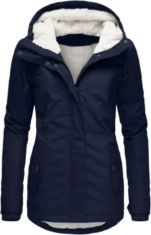 Women Jean Jacket Juniors Business Suit Women's Mid Length Down Coat Hooded Fleece Lined for Warmth & Comfort