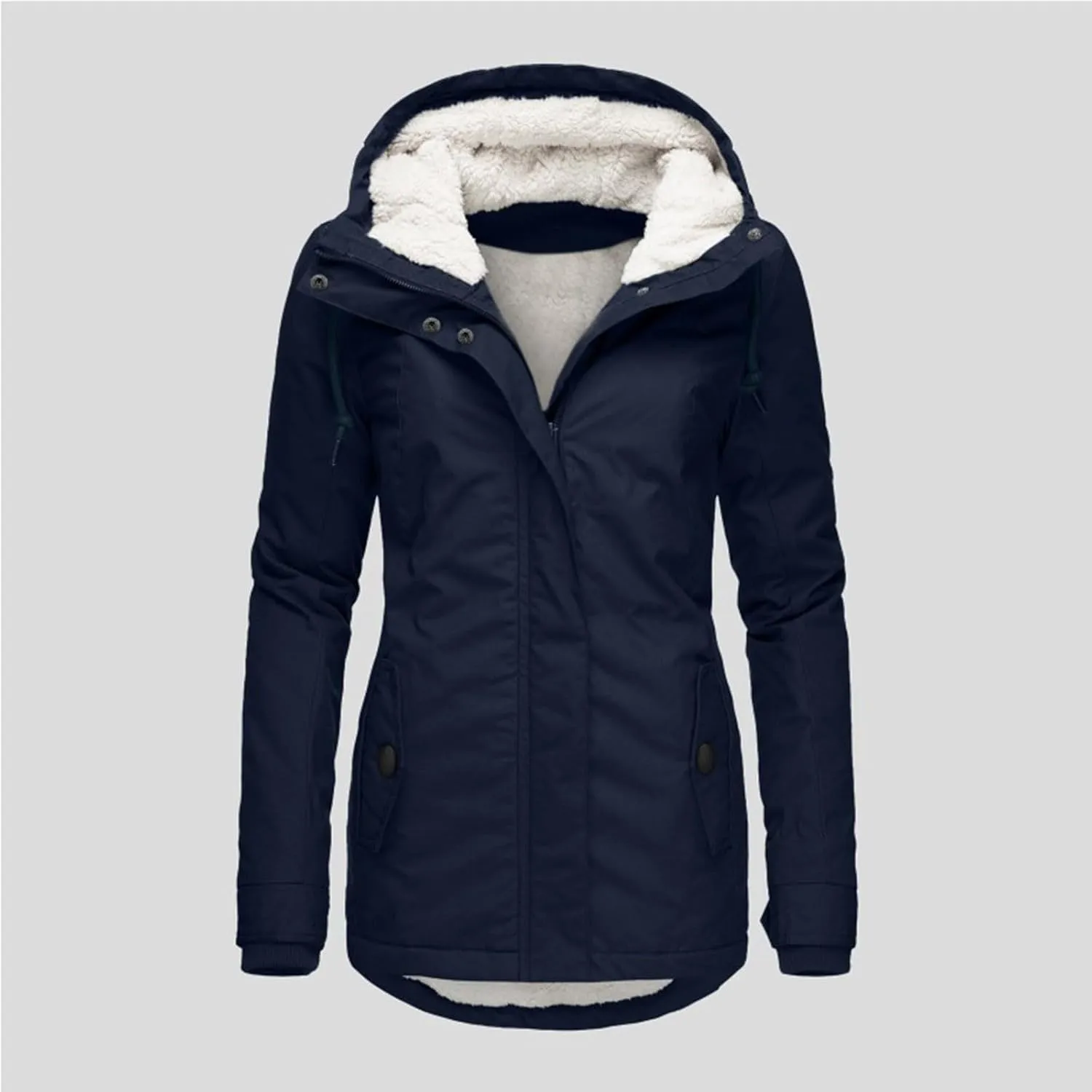 Women Jean Jacket Juniors Business Suit Women's Mid Length Down Coat Hooded Fleece Lined for Warmth & Comfort