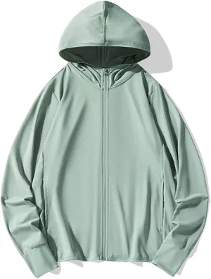Women UPF 50  UV Sun Protection Jacket Soft Smooth Fast Dry Running Shirts Rash Guard Shirt Hooded with Pockets
