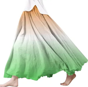 Womens Boho Floral Maxi Midi Skirt 2025 Summer Trendy Elastic Waist Pleated Aline Flowy Long Skirts Beach Vacation
