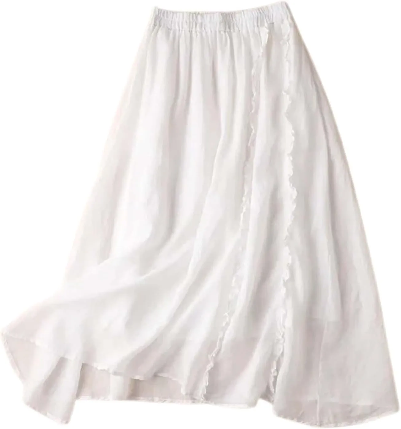Womens Boho Floral Maxi Midi Skirt 2025 Summer Trendy Elastic Waist Pleated Aline Flowy Long Skirts Beach Vacation