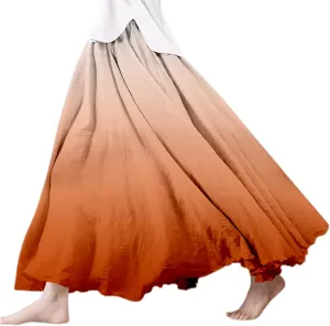 Womens Boho Floral Maxi Midi Skirt 2025 Summer Trendy Elastic Waist Pleated Aline Flowy Long Skirts Beach Vacation