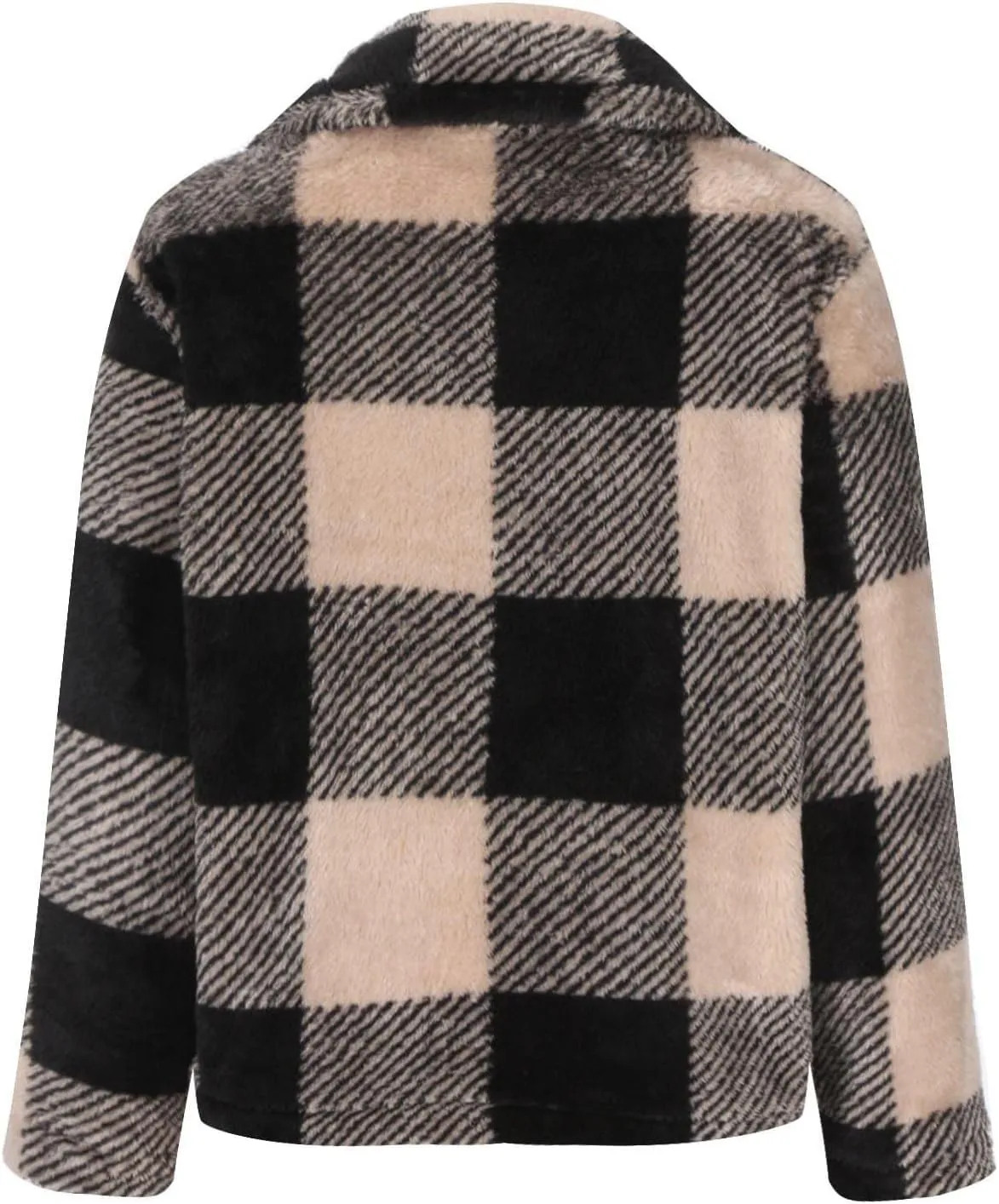 Womens Fleece Shacket Jacket 2024 Full Zip Up Lapel Casual Outfits Plaid Cropped Jackets Thermal Fall Outerwear Tops