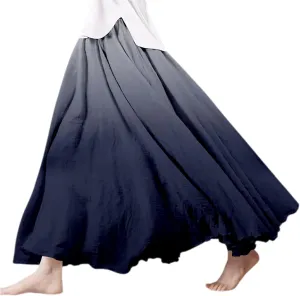 Women's Floral Print Midi Maxi Skirts 2025 Summer Casual Aline Elastic High Waist Pleated Flowy Long Skirt Pockets
