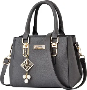 Womens Handbags PU Leather Zipper Tote Bag Purse Roomy Trendy Top Handle Satchel Messenger Shoulder Bags