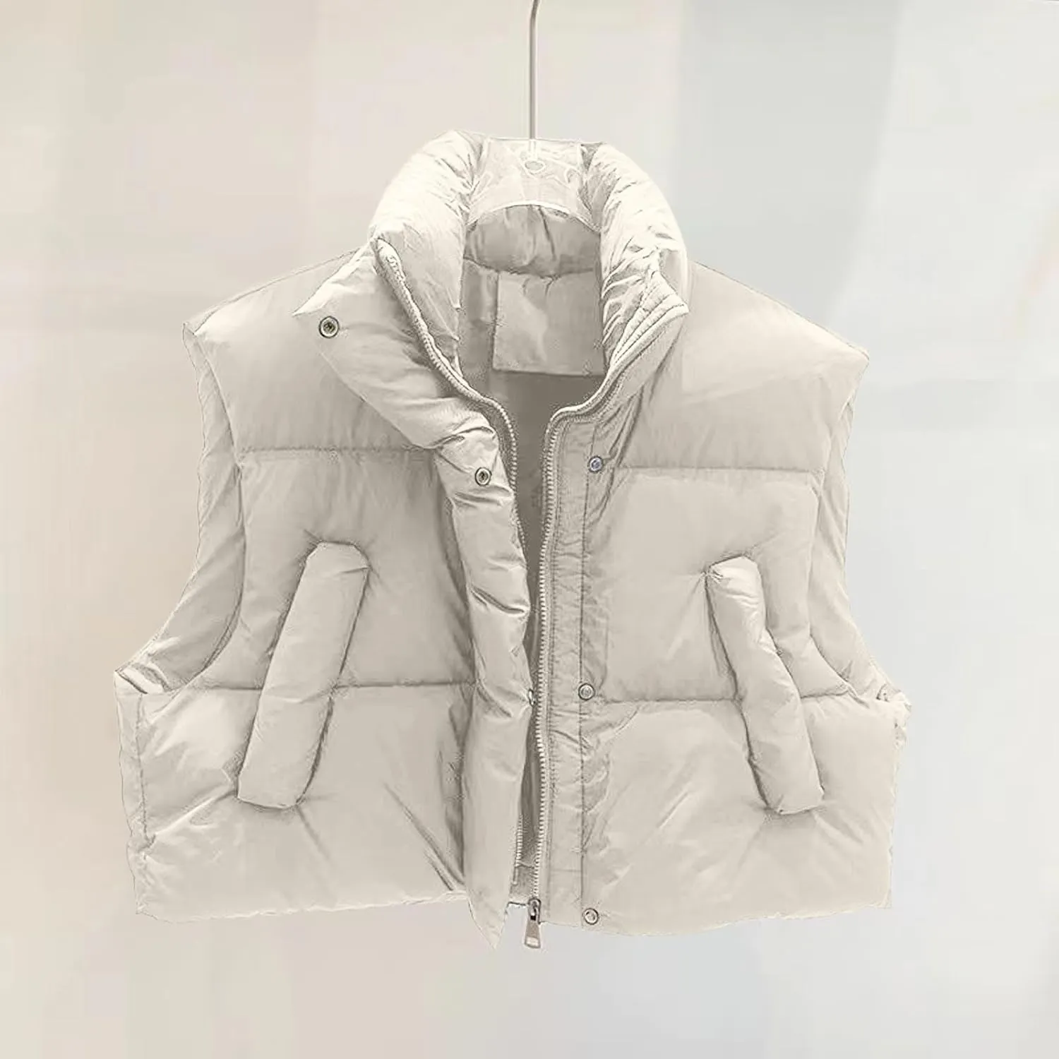 Women's New Hooded Short Loose Vest Outside The Vest Down Jacket Vest Boy Outdoor