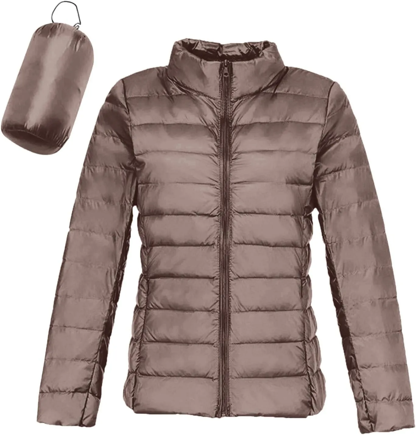 Women's Packable Ultra Light Weight Short Down Jacket Packable Full-Zip Short Puffer Jacket