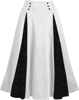 Women's Vintage Gothic Court Lace Up Patchwork Skirt Steampunk Medieval Renaissance Victorian A-Line Pirate Skirts