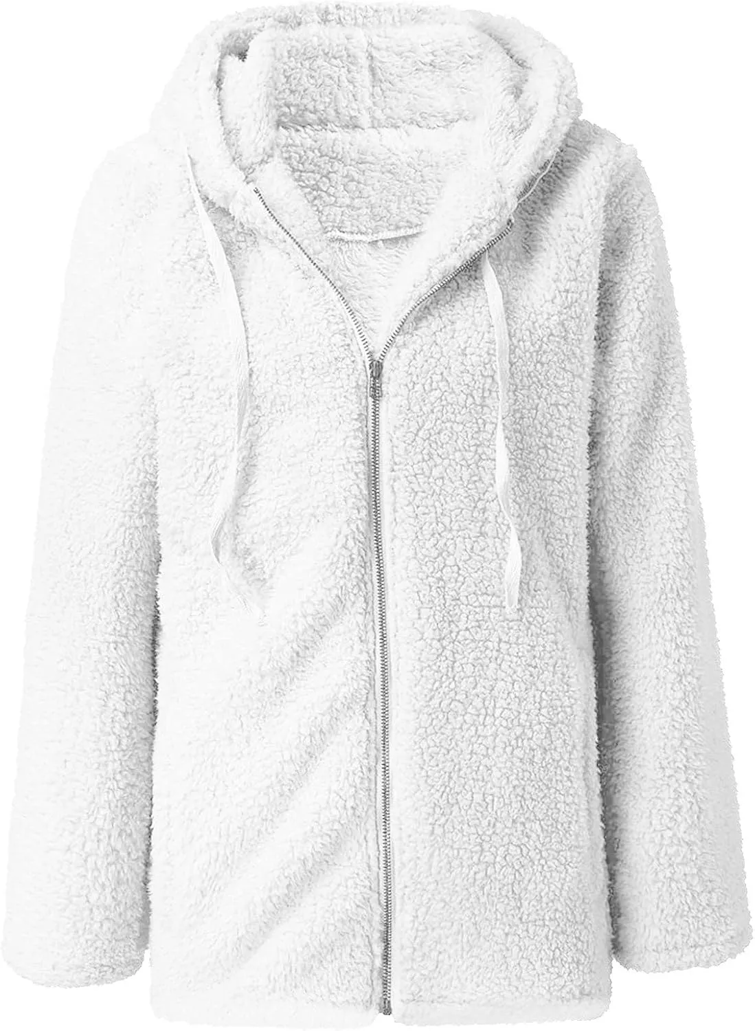 Womens Warm Coats 2025 Winter Fleece Teddy Sherpa Jacket Trendy Full Zip Up Hoodies with Pockets Soft Outerwear