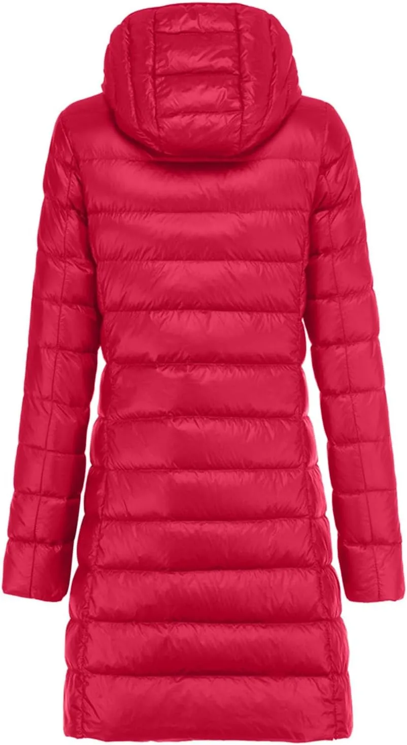 Women's Water Resistant Long Winter Coat Down Jacket Warm Puffer Jacket Parka Padded Coat Winter Outerwear