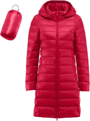 Women's Water Resistant Long Winter Coat Down Jacket Warm Puffer Jacket Parka Padded Coat Winter Outerwear