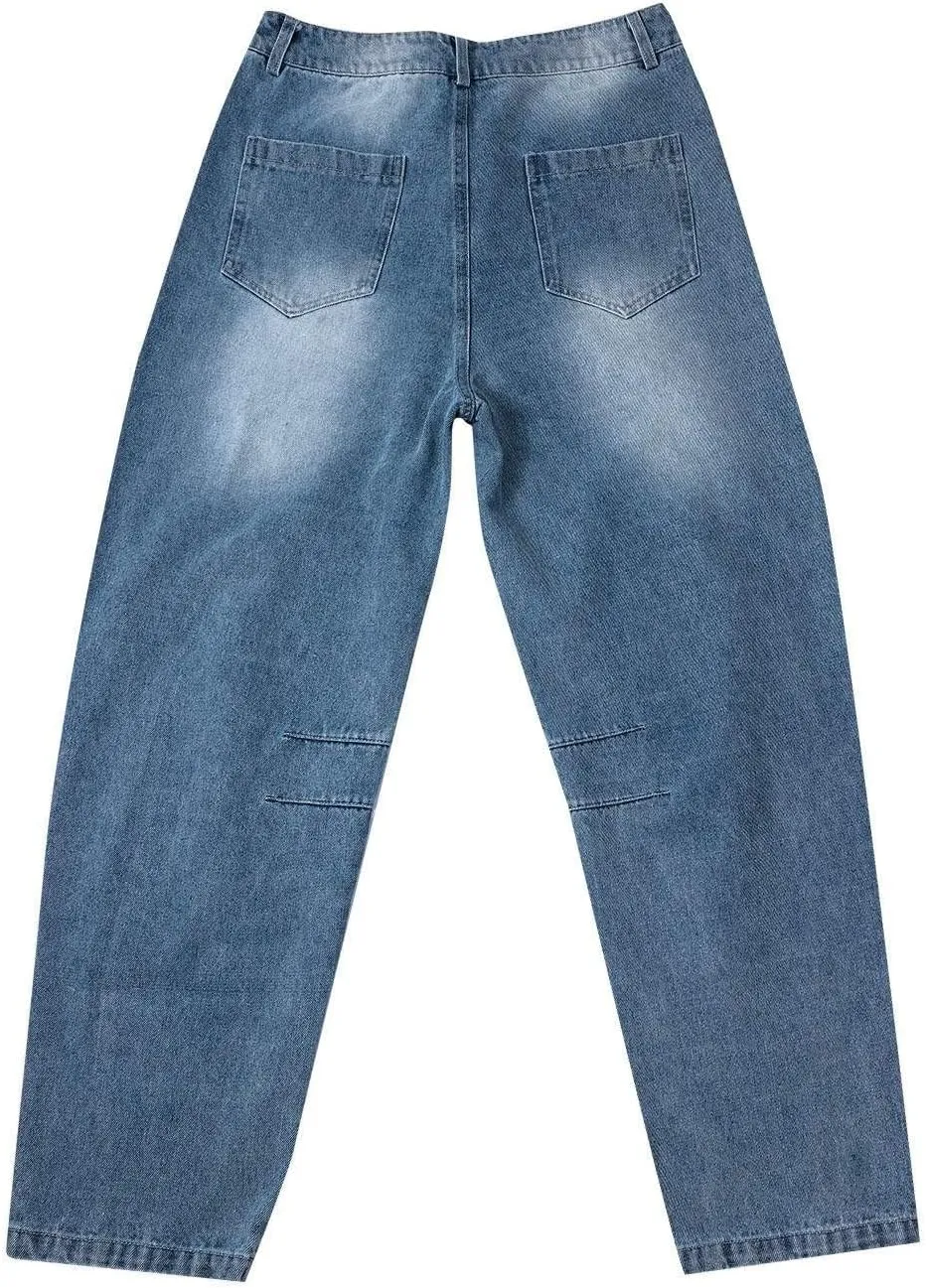 Women's Wide Leg Jeans High Waisted Jean Denim Pants with Pockets Casual Sweatpants Jeans Trousers