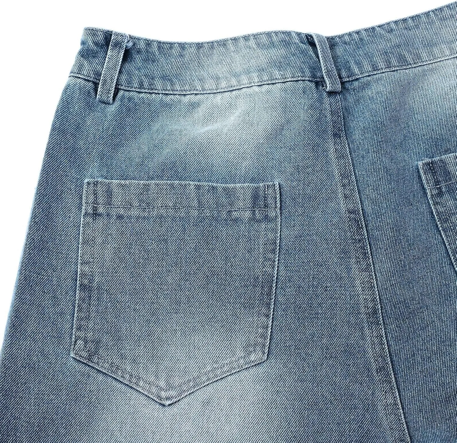 Women's Wide Leg Jeans High Waisted Jean Denim Pants with Pockets Casual Sweatpants Jeans Trousers