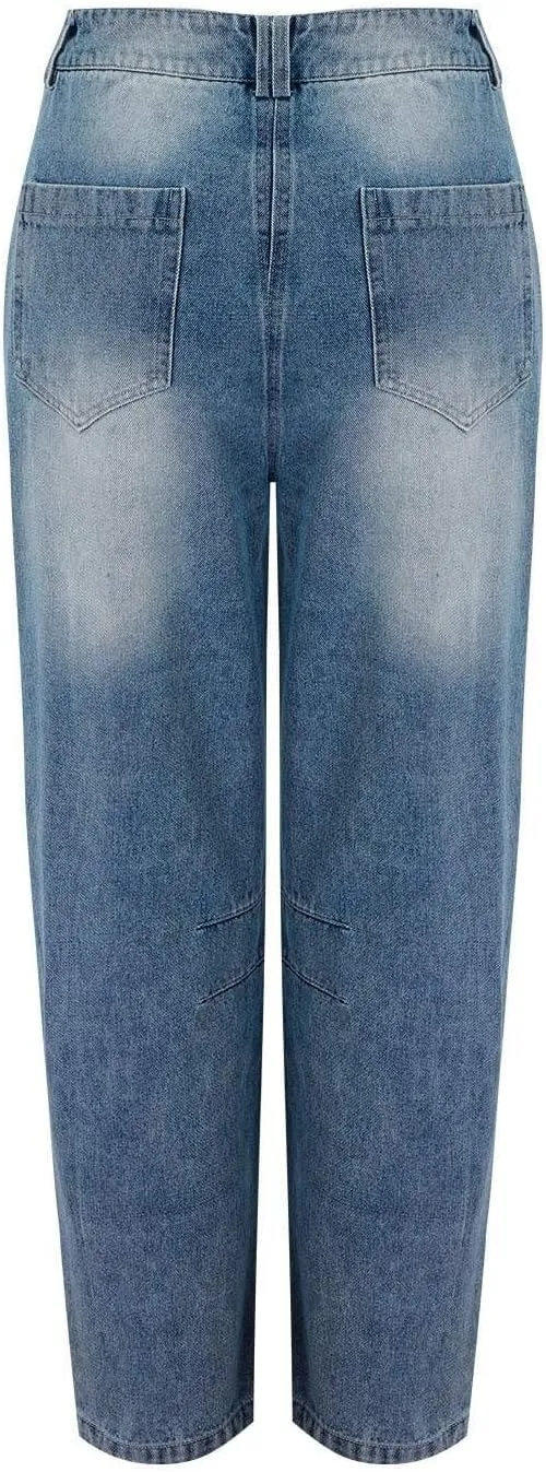 Women's Wide Leg Jeans High Waisted Jean Denim Pants with Pockets Casual Sweatpants Jeans Trousers