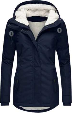 Womens Windbreaker Women S Winter Jacket Women's Mid Length Down Coat Hooded Fleece Lined for Warmth & Comfort