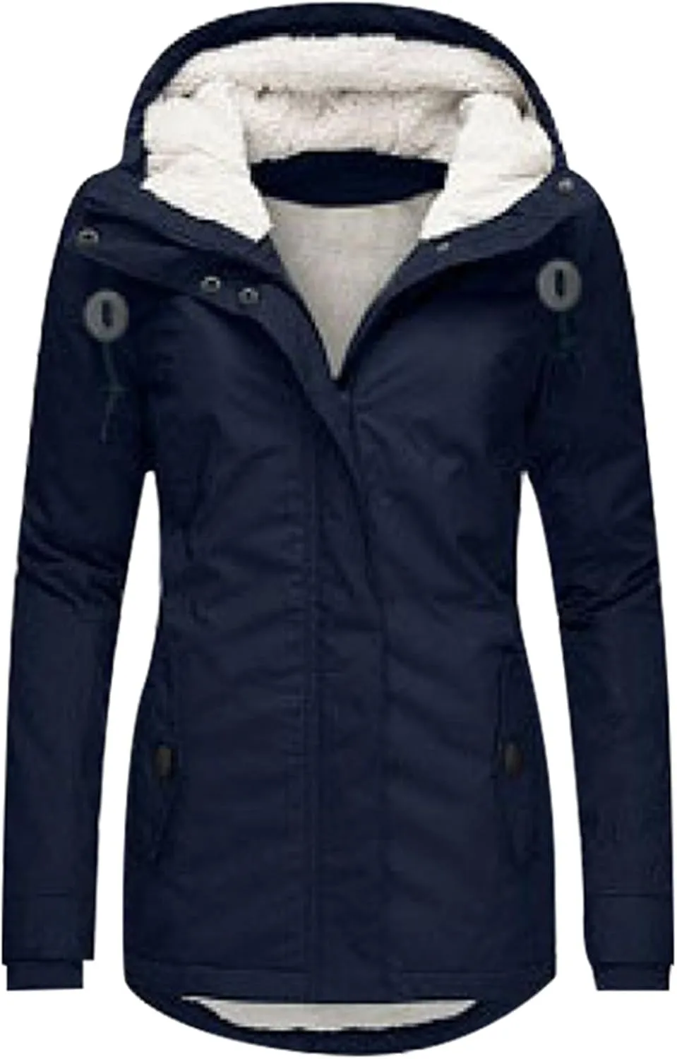 Womens Windbreaker Women S Winter Jacket Women's Mid Length Down Coat Hooded Fleece Lined for Warmth & Comfort