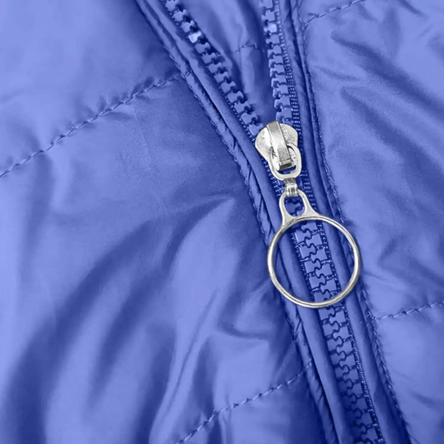 Womens Winter Jackets With Hood Warm Zipper Up Long Sleeve Mid Length Puffer Coat Solid Color Pocket Quilted Jacket