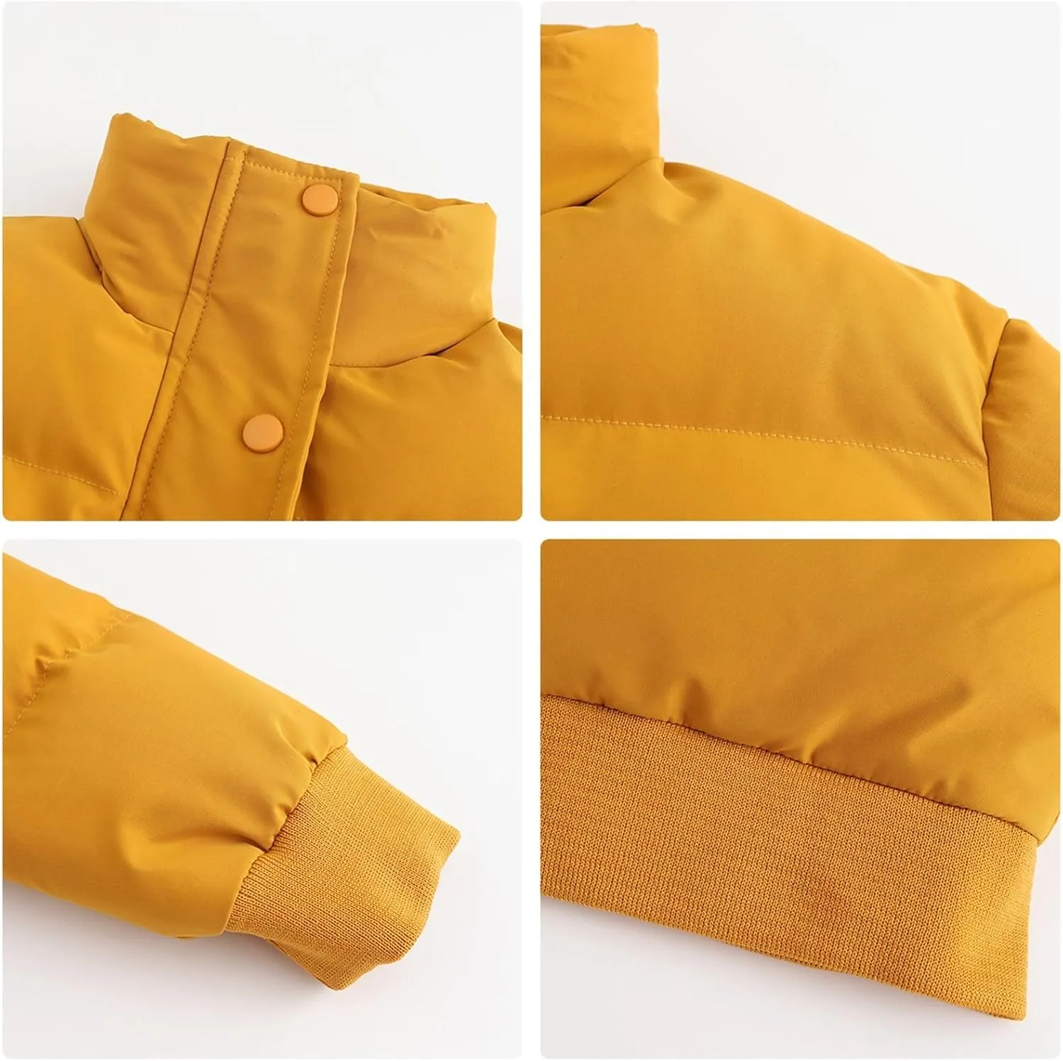 Womens Winter Quilted Jackets, Winter Warm Long Sleeve Zip up Cropped Puffer Down Jacket Coat Outerwear, Puffy Coat