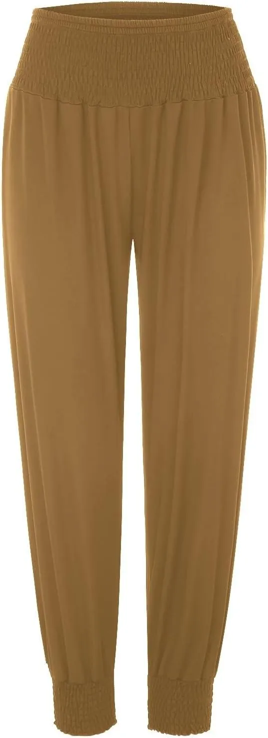 Womens Yoga Pants Comfortable Tapered Athletic Pant Harem Pant Elastic Waist Solid Color Loose Lounge Pants Trousers
