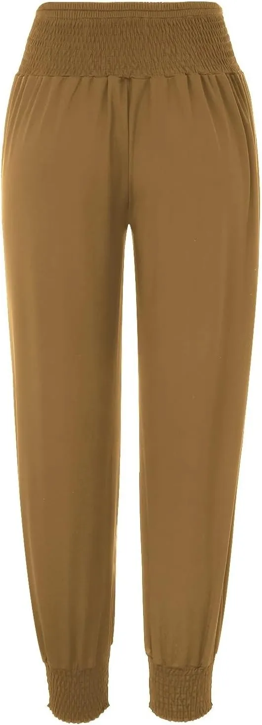 Womens Yoga Pants Comfortable Tapered Athletic Pant Harem Pant Elastic Waist Solid Color Loose Lounge Pants Trousers