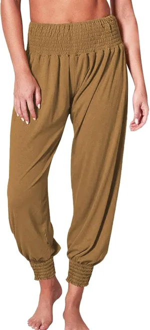 Womens Yoga Pants Comfortable Tapered Athletic Pant Harem Pant Elastic Waist Solid Color Loose Lounge Pants Trousers