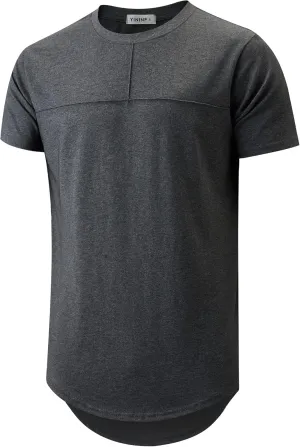 YININF Men's T-Shirts Hipster Short Sleeve Solid Color Crew Neck Cotton Soft Fitted Tees