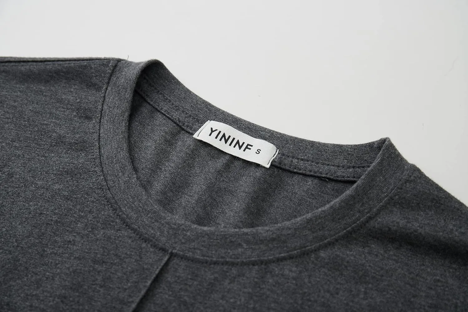 YININF Men's T-Shirts Hipster Short Sleeve Solid Color Crew Neck Cotton Soft Fitted Tees